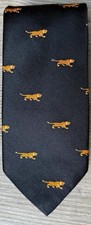 Vintage Chipp Black Orange Tiger Animal Print Novelty Necktie Tie picture