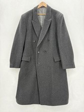 Vintage Teller Cashmere Coat Mens 46 Gray Double Breasted Long Overcoat Hungary picture