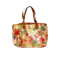 Maurizio Taiuti Women's Tote Handbag Floral Genuine Leather Made In Italy NEW picture