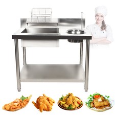 Commercial Breading Table Fried Chicken Station Prepare Workdesk Stainless Steel picture