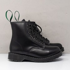 Solovair Black Greasy 8-Eye Derby Boots, Size 6.5 UK (7.5 US) Made In England picture