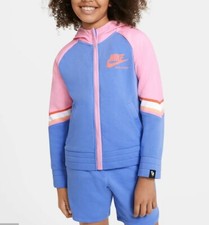 Nike Girls' Sportswear Heritage Full Zip Hoodie SIZE M CU8293-478 picture