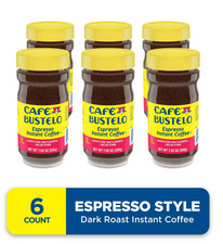 (6 pack) Cafe Bustelo Espresso Style Dark Roast Instant Coffee 7.05 oz Jar picture