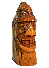 Vintage Wood Carved Tree Spirit Folk Art 11” picture