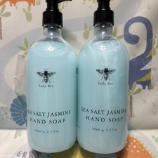 2 Pack Lady Bee Sea Salt Jasmine Hand Soap Luxury Pump Bottles 21.5 fl oz New picture