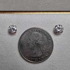 1.52ctw Moissanite Stud Earrings 14K Solid Gold 6mm Round Cut GRA Certified picture