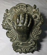 Rare 19th Century Brass Billiard Pocket Corner W Hand - Pool French Napoleon III picture