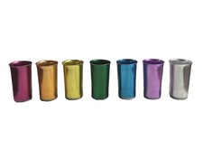 Sunburst Aluminum Rainbow Tumblers Cups 1950s-1960s Italy Set of 7 Vintage Rare picture