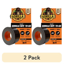 (2 pack) Gorilla Black Duct Tape to-Go, 1 in x 30 ft Single Roll picture