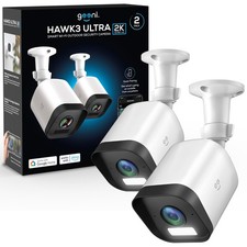 Geeni Hawk 3 Ultra 2K Wi-Fi Outdoor Cameras w Alexa Google Voice Control  2 Pack picture