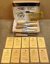 VINTAGE DEM-BART USA GUN STOCK CHECKERING TOOL KIT W/ 12 EXTRA CUTTERS DEM BART picture