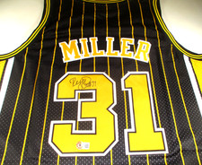 Reggie Miller / Autographed Indiana Pacers HWC Throwback Basketball Jersey / BAS picture
