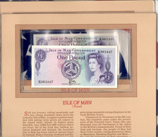 Most Treasured Banknotes Isle of Man 1 Pound 1979 P-34a UNC  2 Consecutive picture