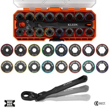 Klein Tools 65431LP KNECT Ratcheting 17-in-1 Low-Profile Socket Wrench Set picture