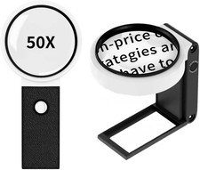 50X Magnifying Glass with Light and Stand, Foldable Handheld Magnifying Glass picture