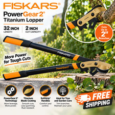 Fiskars PowerGear2 Titanium Lopper 32 Inch 2 Inch Cut Capacity Tree Trimmer picture