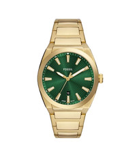 Fossil Everett Quartz 3H Date Green Dial Gold-Tone 42mm Men's Watch FS6090 picture