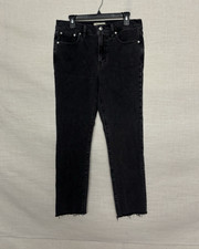 Madewell Jeans 29 T Black Mid Rise Perfect Vintage Jean Raw Edge picture