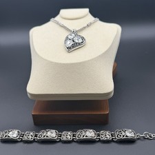 Retired Rare Brighton Dallas Necklace And Matching Bracelet With Crystal Hearts picture