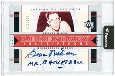 George Mikan Lakers Signed 2003-04 Upper Deck Legends #LI-GM #12/100 Card w/Insc picture