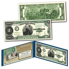 1890 James McPherson Civil War Treasury Two-Dollar Banknote design on modern $2 picture