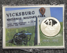 2011-S Clad Proof Vicksburg National Park Quarter 25C w/ 2x3 Snaplock Case picture
