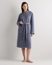 NWOT QUINCE ORGANIC TURKISH WAFFLE ROBE SIZE LARGE Twilight Blue NWOT picture