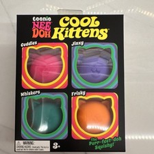 Nee Doh Teenie Cool Kittens 4 Pack The Purr-fect-doh Squishy 100% Authentic picture