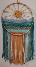WALL HANGING, MACRAME,(SUNSET),(BOHO) Handmade, Cotton, Wood, BL Multi  12