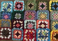 20. -4”  Crochet GRANNY  SQUARES Ea Square Unique AfghanScarfs Perfect Gift picture