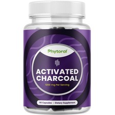 Pure Activated Charcoal Pills Detox & Cleanse - Purifying Coconut Capsules 90ct picture