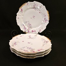 Limoges Elite Bawo Dotter 4 Luncheon Plates 8 5/8