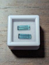 0.89ctw Natural Indicolite Blue Tourmaline Matched Pair Baguette Cut Afghanistan picture