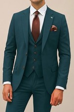 Harper & Wells Tailored Modern Three Piece Suit Men’s XL picture