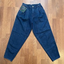 Baccini Vintage Size 8 Women's Pleated High Waist Tapered Jeans picture