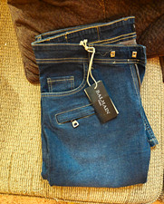 Balmain Men's Dark Wash Blue Denim Slim Skinny Jeans Mid Rise 5-Pocket picture