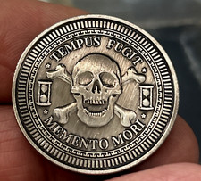 Memento Mori - Tempus Fugit Skull Lucky Pocket Piece Coin (1 PC) picture
