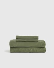 Quince 100% Organic Bamboo Viscose 4 pc Queen Sheet Set in Olive NWOT picture