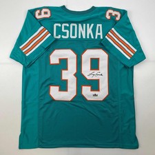 Facsimile Autographed Larry Csonka Miami Teal Reprint Jersey Size Men's XL picture