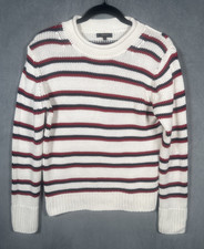 Quince Womens Organic Cotton Roll Neck Sweater Medium Variegated Stripe Limited picture