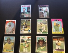 Vida Blue Complete 1970-1979 Topps Career Run Lot.  Includes Rookies. picture
