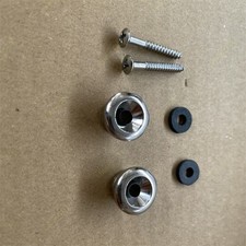 2Pcs Chrome Guitar Strap Buttons Set with Screws & Rubber Washers, Universal Fit picture