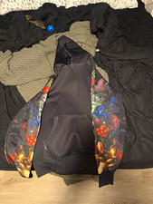 RIPNDIP Men's Black Fleece Pullover Hoodie Graphic Cat Sleeves Pockets L picture