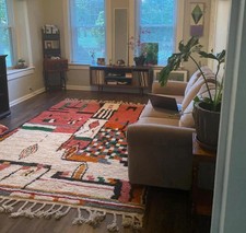 Handmade Moroccan Boujaad Rug – Custom Wool Berber Carpet – Colorful Abstract picture
