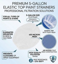 50 Pcs White Polyester 450 Micron Paint Strainer Bags 5 Gallon Fine Mesh Filters picture