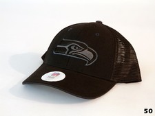 Men's Seattle Seahawks NFL Fanatics Pro Line Black Tonal Trucker Adjustable Hat picture