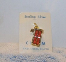 Sterling Silver Charm Vintage Florida Oranges Crate Nickle Tab picture