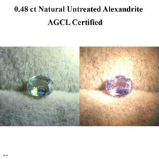 0.48 ct Natural Untreated Alexandrite ( Light Change ) | AGCL Certified picture