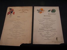 LOT OF 2 ANTIQUE 1925 FRENCH LICK SPRINGS HOTEL INDIANA PAPER DINNER MENU PLUTO picture