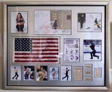 OLYMPIC SKATERS COLLAGE WITH 9 GOLD METAL SKATERS AUTOGRAPHS AND 3 SILVER - RARE picture